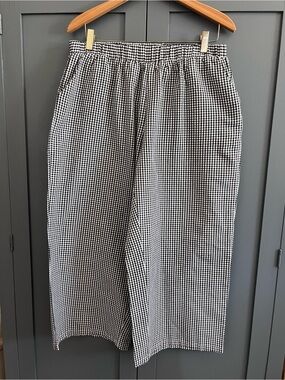 Black & White Gingham/checkered Wide Leg Pants